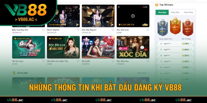 Những thông tin hội viên cần nắm khi bắt đầu đăng ký VB88